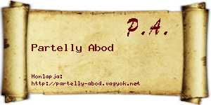Partelly Abod névjegykártya